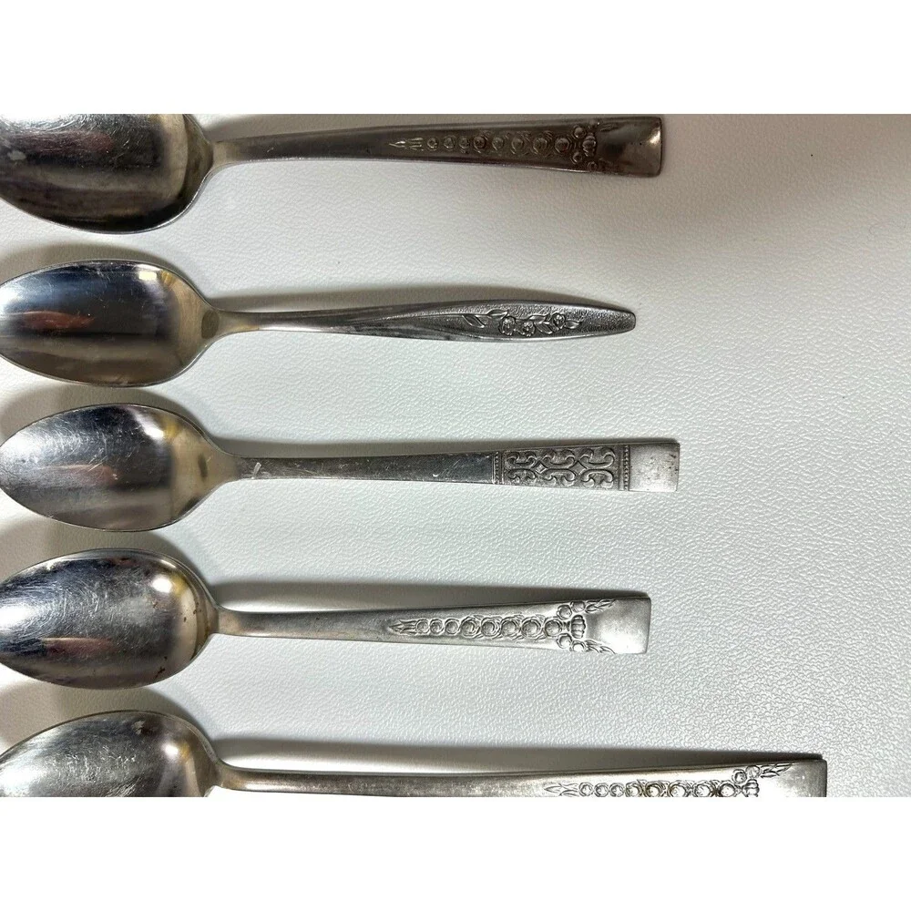 Lot Of 10 pc Mismatched Spoons, Fork Silverware See Pics Gata Superior Stainless
